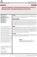 Cover page: The Clinical Significance of Occult Gastrointestinal Primary Tumours in Metastatic Cancer: A Population Retrospective Cohort Study