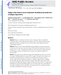 Cover page: Fatigue After Breast Cancer Treatment: Biobehavioral Predictors of Fatigue Trajectories