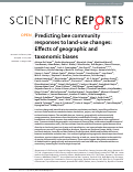 Cover page: Predicting bee community responses to land-use changes: Effects of geographic and taxonomic biases