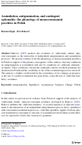 Cover page: Assimilation, antigemination, and contingent optionality: the phonology of monoconsonantal proclitics in Polish