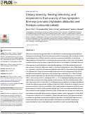 Cover page: Dietary diversity, feeding selectivity, and responses to fruit scarcity of two sympatric Bornean primates (Hylobates albibarbis and Presbytis rubicunda rubida).