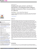 Cover page: Modeling the past, present, and future distributions of endangered white abalone (Haliotis sorenseni) to inform recovery efforts in California.