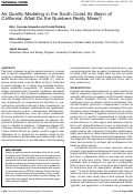 Cover page: Air Quality Modeling in the South Coast Air Basin of California: What Do the Numbers Really Mean?