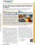 Cover page: Photon Momentum Enabled Light Absorption in Silicon