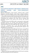 Cover page: ASSOCIATION BETWEEN PRE-KIDNEY TRANSPLANT SERUM SODIUM AND POST-TRANSPLANT OUTCOMES