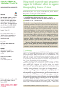 Cover page: Using models to provide rapid programme support for California's efforts to suppress Huanglongbing disease of citrus