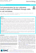 Cover page: Soil domestication by rice cultivation results in plant-soil feedback through shifts in soil microbiota