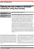 Cover page: Exploring the roles of RNAs in chromatin architecture using deep learning.