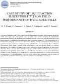 Cover page: Case study of liquefaction susceptibility from field performance of hydraulic fills