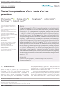 Cover page: Thermal transgenerational effects remain after two generations.