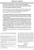 Cover page: Vascular dysfunction measured by fingertip thermal monitoring is associated with the extent of myocardial perfusion defect