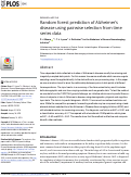 Cover page: Random forest prediction of Alzheimer’s disease using pairwise selection from time series data