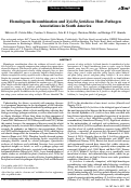 Cover page: Homologous Recombination and Xylella fastidiosa Host-Pathogen Associations in South America.