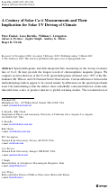 Cover page: A Century of Solar Ca ii Measurements and Their Implication for Solar UV Driving of Climate
