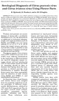 Cover page: Serological Diagnosis of Citrus psorosis virus and Citrus tristeza virus Using Flower Parts