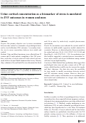 Cover page: Urine cortisol concentration as a biomarker of stress is unrelated to IVF outcomes in women and men