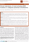 Cover page: Clinical implications of novel activating EGFR mutations in malignant peritoneal mesothelioma