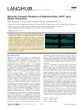 Cover page: Molecular Dynamics Modeling of Methylene Blue−DOPC Lipid Bilayer Interactions