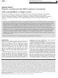 Cover page: Genetic variation in the HLA region is associated with susceptibility to herpes zoster