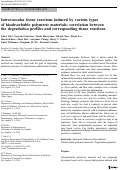 Cover page: Intravascular tissue reactions induced by various types of bioabsorbable polymeric materials: correlation between the degradation profiles and corresponding tissue reactions