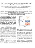 Cover page: 23% efficient n-type crystalline silicon solar cells with passivated partial rear contacts