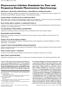 Cover page: Fluorescence Lifetime Standards for Time and Frequency Domain Fluorescence Spectroscopy