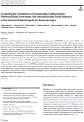 Cover page: Unraveling the Contribution of Serotonergic Polymorphisms, Prefrontal Alpha Asymmetry, and Individual Alpha Peak Frequency to the Emotion-Related Impulsivity Endophenotype