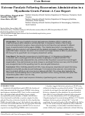 Cover page: Extreme Paralysis Following Rocuronium Administration in a Myasthenia Gravis Patient: A Case Report