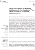 Cover page: Terpene Synthases as Metabolic Gatekeepers in the Evolution of Plant Terpenoid Chemical Diversity