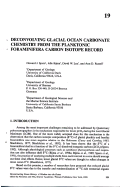 Cover page: Deconvolving Glacial Ocean Carbonate Chemistry from the Planktonic Foraminifera Carbon Isotope Record