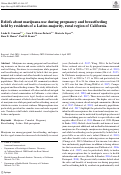 Cover page: Beliefs about marijuana use during pregnancy and breastfeeding held by residents of a Latino-majority, rural region of California.