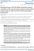 Cover page: Reprogramming of miR-181a/DNA methylation patterns contribute to the maternal nicotine exposure-induced fetal programming of cardiac ischemia-sensitive phenotype in postnatal life