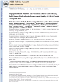 Cover page: Engagement with Health Care Providers Affects Self- Efficacy, Self-Esteem, Medication Adherence and Quality of Life in People Living with HIV