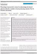 Cover page: Physiological parameter values for physiologically based pharmacokinetic models in food‐producing animals. Part II: Chicken and turkey