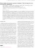 Cover page: Phase stability and property evolution of biphasic Ti–Ni–Sn alloys for use in thermoelectric applications