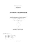 Cover page: Three Essays on Climate Risk