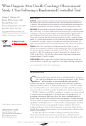 Cover page: What Happens After Health Coaching? Observational Study 1 Year Following a Randomized Controlled Trial