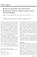 Cover page: Radical retropubic prostatectomy frustrated by prior laparoscopic mesh herniorrhaphy