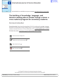 Cover page: The building of knowledge, language, and decision-making about climate change science: a cross-national program for secondary students