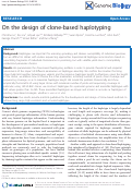 Cover page: On the design of clone-based haplotyping