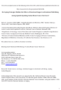 Cover page: Do coping strategies mediate the effects of emotional support on emotional well-being among Spanish-speaking Latina breast cancer survivors?