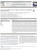 Cover page: Overview and systematic review of studies of microbiome in schizophrenia and bipolar disorder