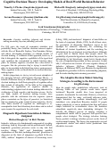 Cover page: Cognitive Decision Theory: Developing Models of Real-World Decision Behavior