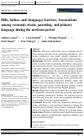 Cover page: Bills, babies, and (language) barriers: Associations among economic strain, parenting, and primary language during the newborn period