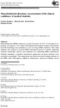 Cover page: Musculoskeletal education: an assessment of the clinical confidence of medical students