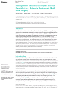 Cover page: Management of Noncatastrophic Internal Carotid Artery Injury in Endoscopic Skull Base Surgery