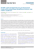 Cover page: LD-CNV: rapid and simple discovery of chromosomal translocations using linkage disequilibrium between copy number variable loci.