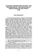 Cover page: Japaneses Mother-Child Suicide: The Psychological and Sociological Implications of the <em>Kimura</em> Case