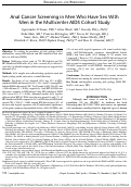 Cover page: Anal Cancer Screening in Men Who Have Sex With Men in the Multicenter AIDS Cohort Study.