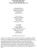 Cover page: Do the Merits Matter More? Class Actions under the Private Securities Litigation Reform Act